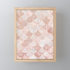 Mermaid Pattern, Pink Aesthetic Mini Art Print Gallery Image 1