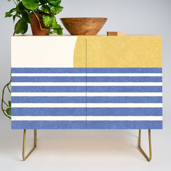 Beach Horizon Lines gold blue Credenza Gallery Image 1