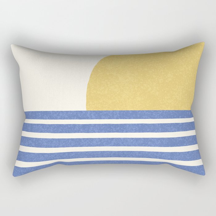 Beach Horizon Lines gold blue Rectangular Pillow Gallery Image 2