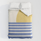 Beach Horizon Lines gold blue Duvet Cover Gallery Image 6