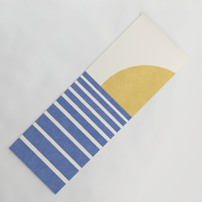 Beach Horizon Lines gold blue Yoga Mat Gallery Image 1