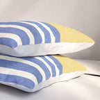 Beach Horizon Lines gold blue Pillow Sham Gallery Image 3