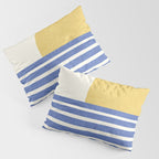 Beach Horizon Lines gold blue Pillow Sham Gallery Image 3
