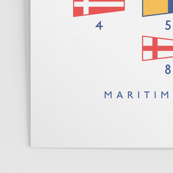 Maritime Nautical Signal Flags Chart - White Poster Gallery Image 3