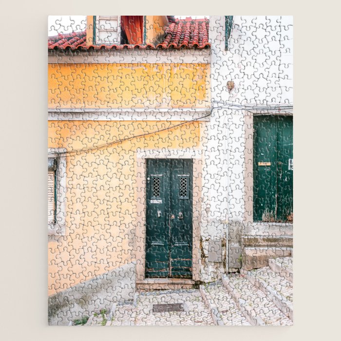 Yellow Lisbon | Front door travel photography Alfama quarter | Portugal  Jigsaw Puzzle Gallery Image 1