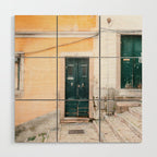 Yellow Lisbon | Front door travel photography Alfama quarter | Portugal  Wood Wall Art Gallery Image 1
