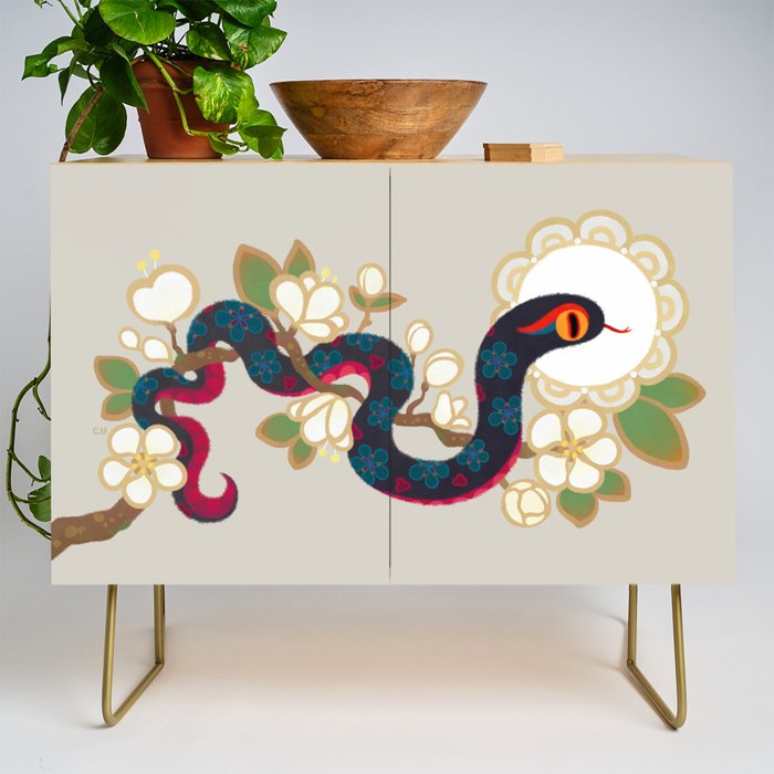 Snake and flowers 2 Credenza Gallery Image 1
