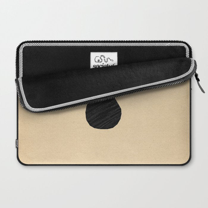 Minimalist black vase on the vintage paper Laptop Sleeve Gallery Image 2