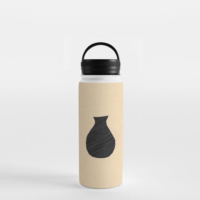 Minimalist black vase on the vintage paper Water Bottle Gallery Image 3