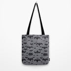 Balinese Bat Colony Print - Gray Tote Bag Gallery Image 2