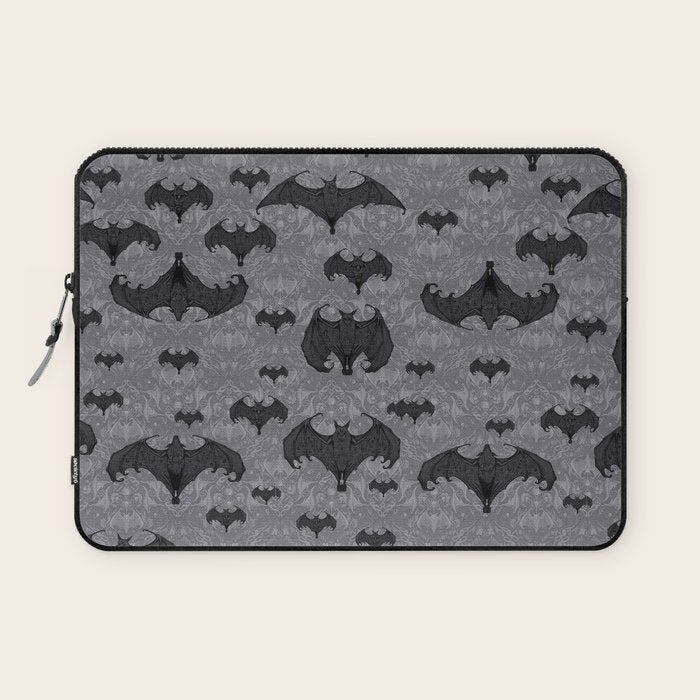 Balinese Bat Colony Print - Gray Laptop Sleeve Gallery Image 1