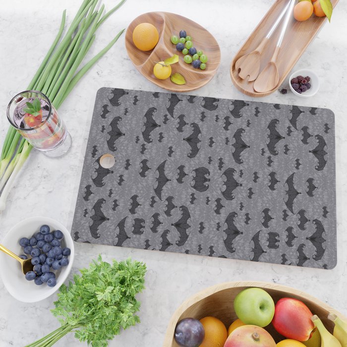 Balinese Bat Colony Print - Gray Cutting Board Gallery Image 2
