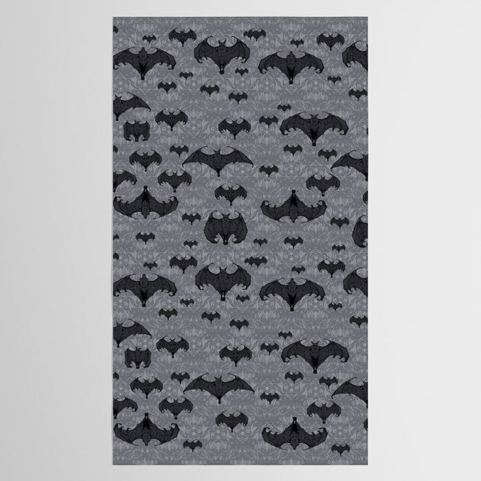 Balinese Bat Colony Print - Gray Tablecloth Gallery Image 2