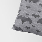 Balinese Bat Colony Print - Gray Pillow Sham Gallery Image 4