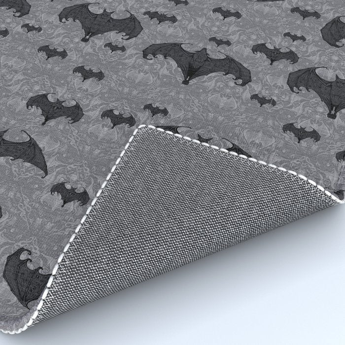 Balinese Bat Colony Print - Gray Rug Gallery Image 4