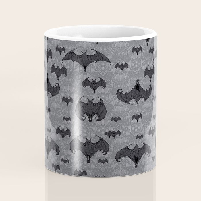 Balinese Bat Colony Print - Gray Coffee Mug Gallery Image 4