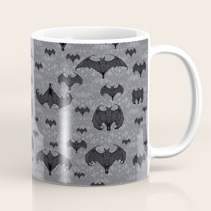 Balinese Bat Colony Print - Gray Coffee Mug Gallery Image 1