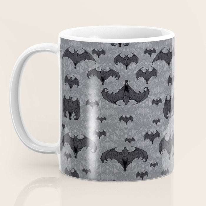 Balinese Bat Colony Print - Gray Coffee Mug Gallery Image 3