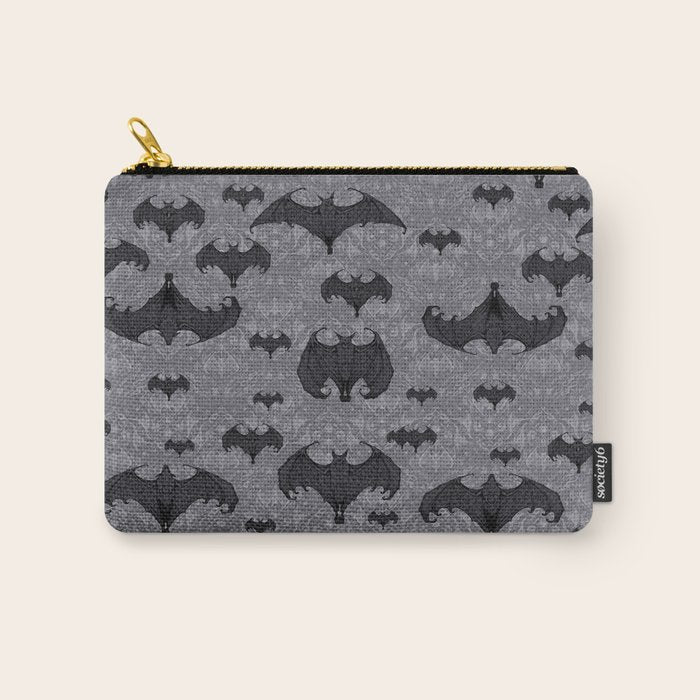 Balinese Bat Colony Print - Gray Carry All Pouch Gallery Image 1