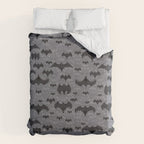 Balinese Bat Colony Print - Gray Comforter Gallery Image 6