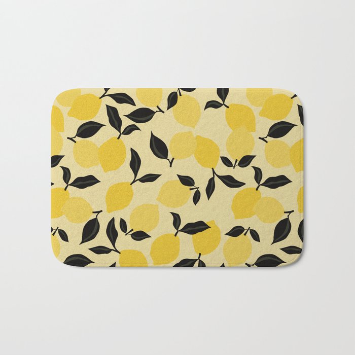 Seamless Citrus Pattern / Lemons Bath Mat Gallery Image 1