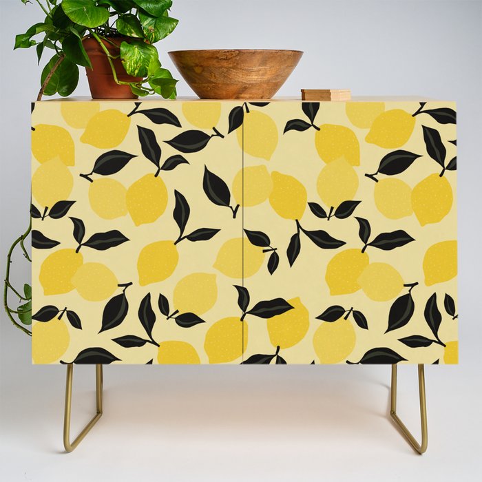 Seamless Citrus Pattern / Lemons Credenza Gallery Image 1