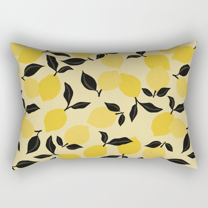 Seamless Citrus Pattern / Lemons Rectangular Pillow Gallery Image 1