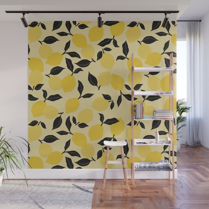 Seamless Citrus Pattern / Lemons Wall Mural Gallery Image 1