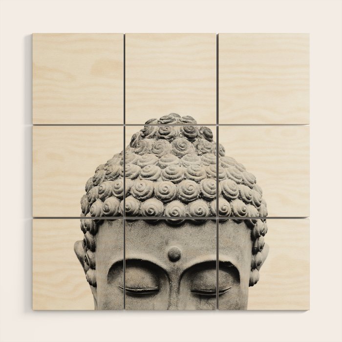 Shy Buddha - Black and White Photography Wood Wall Art Gallery Image 1