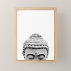 Shy Buddha - Black and White Photography Mini Art Print Gallery Image 1