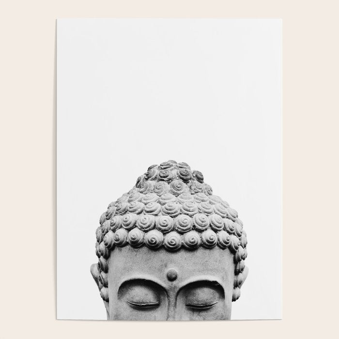 Shy Buddha - Black and White Photography Poster Gallery Image 4