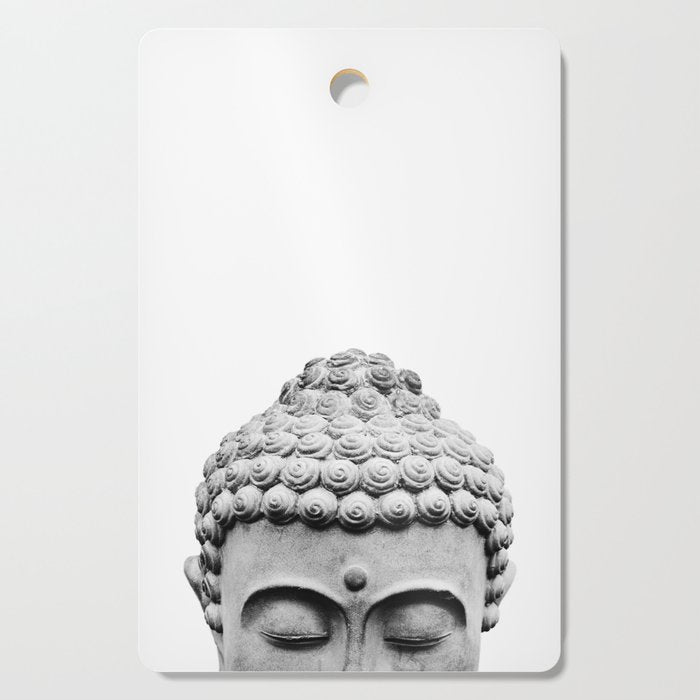 Shy Buddha - Black and White Photography Cutting Board Gallery Image 1