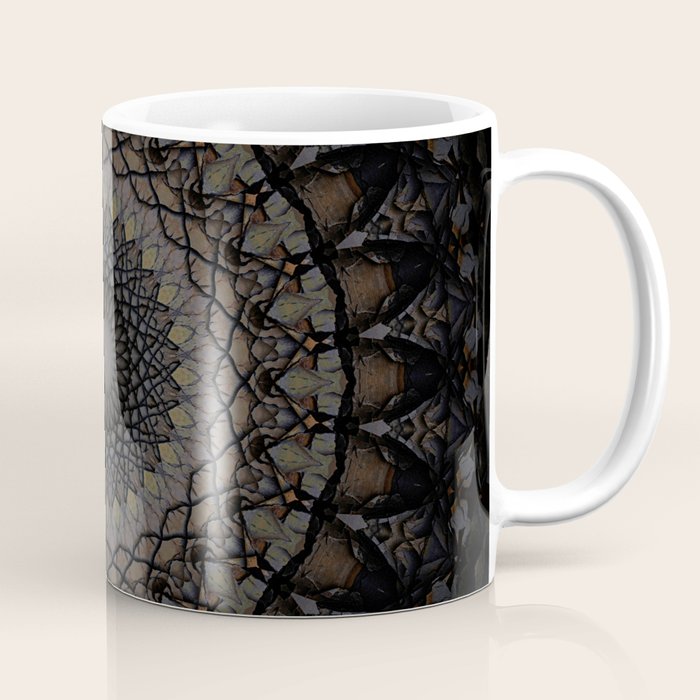Digital mandala in dark brown tones Coffee Mug Gallery Image 1