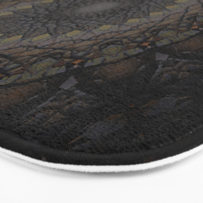 Digital mandala in dark brown tones Bath Mat Gallery Image 3
