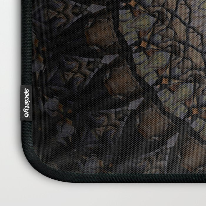 Digital mandala in dark brown tones Laptop Sleeve Gallery Image 3