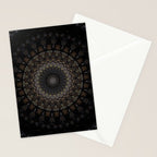 Digital mandala in dark brown tones Stationery Card Gallery Image 2