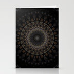 Digital mandala in dark brown tones Stationery Card Gallery Image 2