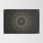 Digital mandala in dark brown tones Rug Gallery Image 2