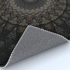 Digital mandala in dark brown tones Rug Gallery Image 4
