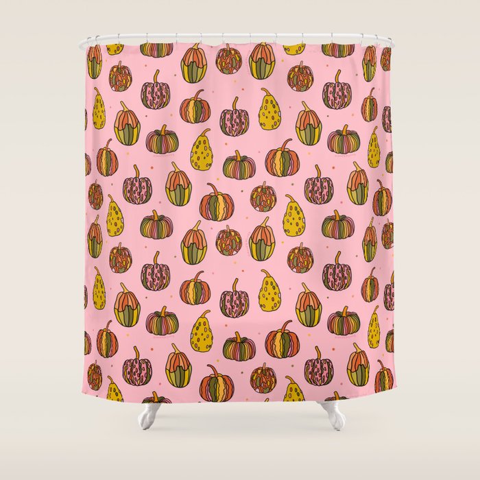 Oh My Gourd Print Shower Curtain Gallery Image 1