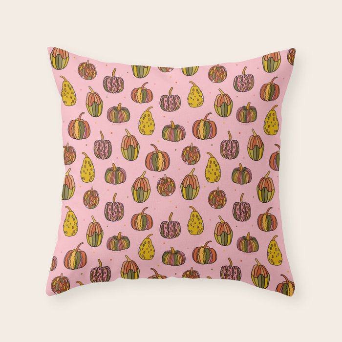 Oh My Gourd Print Throw Pillow Gallery Image 6