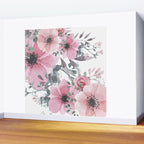 Floral Watercolor, Pink and Gray, Watercolor Print Wall Mural Gallery Image 2