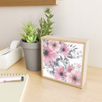 Floral Watercolor, Pink and Gray, Watercolor Print Mini Art Print Gallery Image 2
