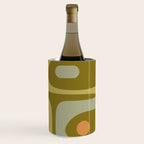 Mid-Century Modern Piquet Minimalist Abstract in Retro Olive Green Celadon Orange Wine Chiller Gallery Image 3
