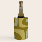 Mid-Century Modern Piquet Minimalist Abstract in Retro Olive Green Celadon Orange Wine Chiller Gallery Image 1