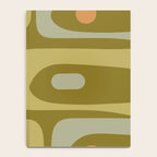Mid-Century Modern Piquet Minimalist Abstract in Retro Olive Green Celadon Orange Notebook Gallery Image 4