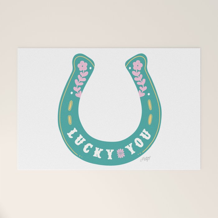 Lucky You Horse Shoe Welcome Mat Gallery Image 1