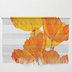 Orange and Yellow Poppies On A White Background #decor #society6 #buyart Wall Hanging Gallery Image 1