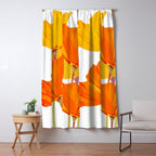 Orange and Yellow Poppies On A White Background #decor #society6 #buyart Window Curtain Gallery Image 5