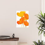 Orange and Yellow Poppies On A White Background #decor #society6 #buyart Poster Gallery Image 2